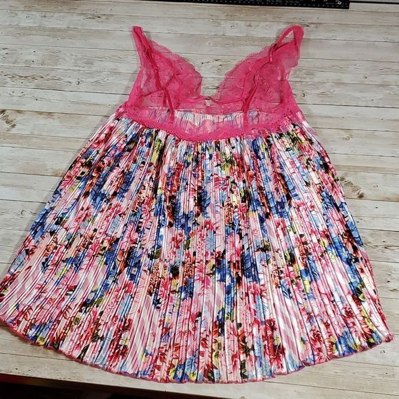 Victoria's Secret x Mary Katrantzou Satin &‎ Lace Pink Babydoll Slip Lingerie XS - Picture 6 of 12